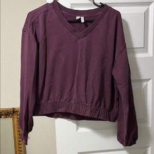 Women's Purple V-Neck Top